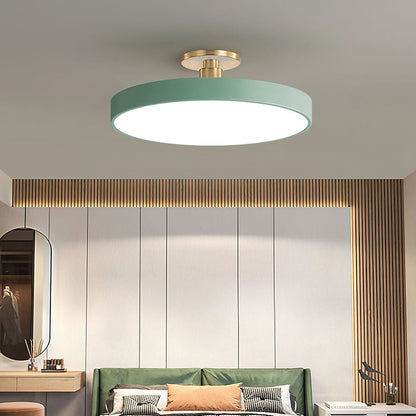Minimalist Circular LED Semi Flush Ceiling Light
