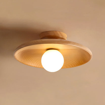 Nordic Wooden Minimalist Round Hallway Ceiling Light
