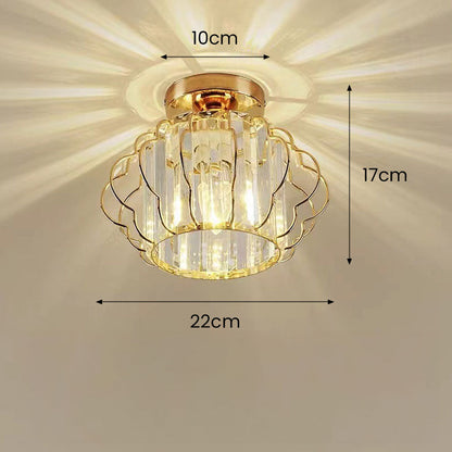 Gold Crystal Hallway Ceiling Light