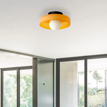 Modern Round Glass Flush Mount Kitchen Ceiling Light