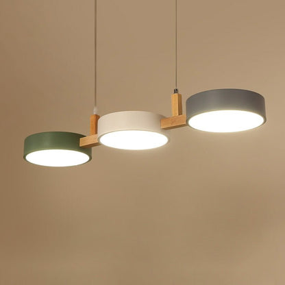 Contemporary Nordic Metal Cylinder Multi Light Pendant