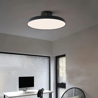 Minimalist White LED Semi-Flush Ceiling Light