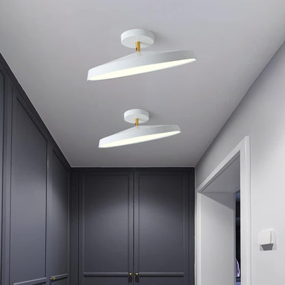 Minimalist White LED Semi-Flush Ceiling Light
