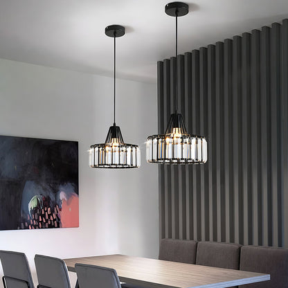 Black Modern Crystal Hanging Pendant Light