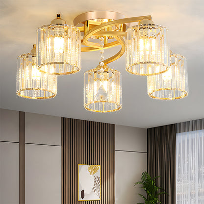 Crystal Luxury Semi Flush Ceiling Light