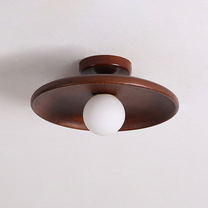Nordic Wooden Minimalist Round Hallway Ceiling Light