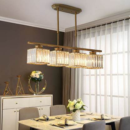 Nordic Multi Head Glass Island Chandelier