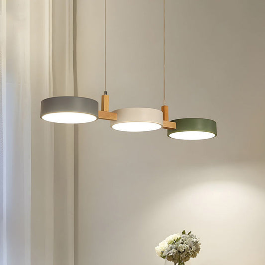Contemporary Nordic Metal Cylinder Multi Light Pendant