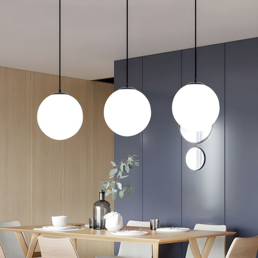 Simple Glass 1 Head Restaurant Pendant Light