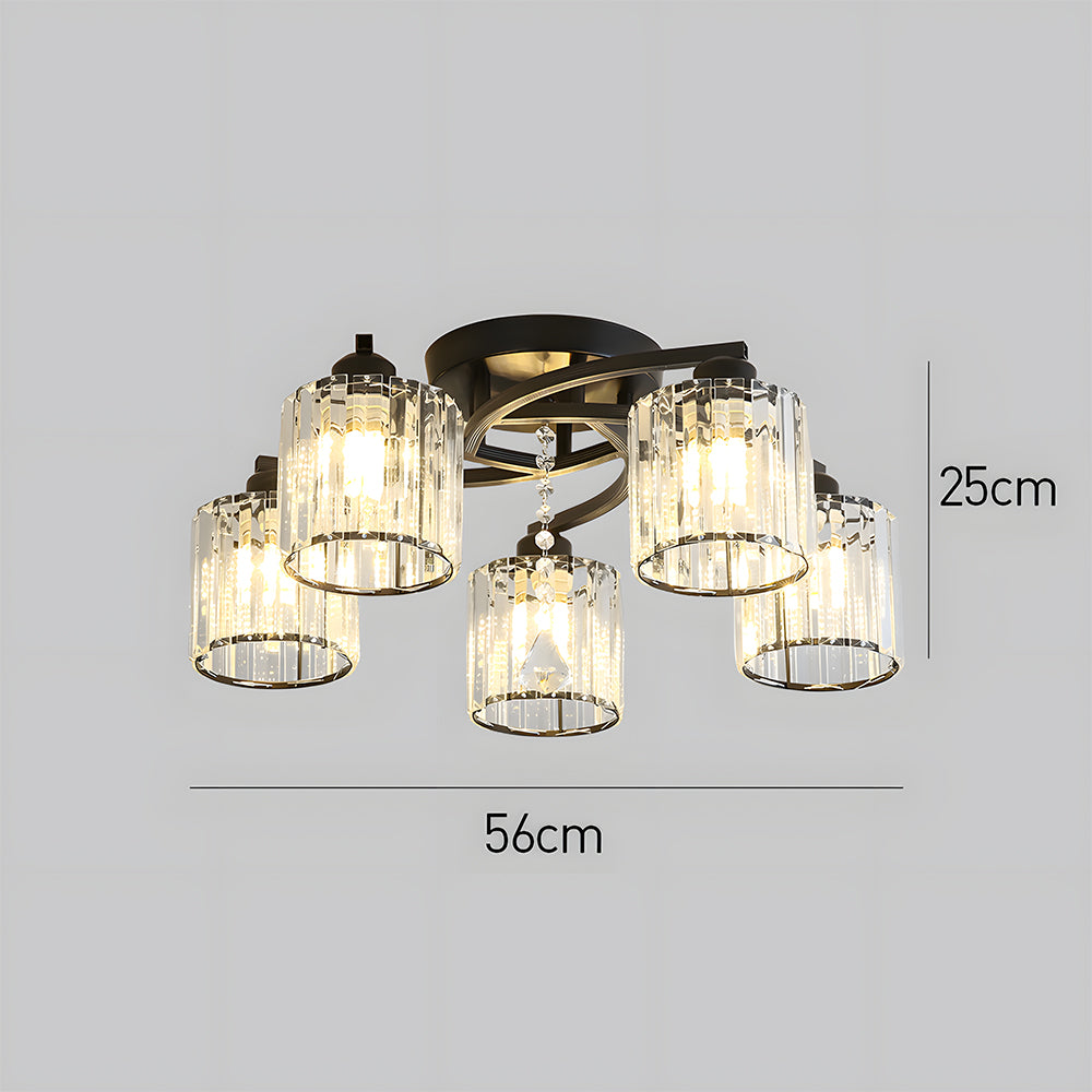 Crystal Luxury Semi Flush Ceiling Light