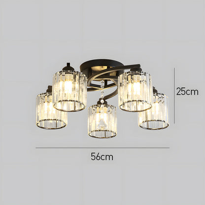 Crystal Luxury Semi Flush Ceiling Light