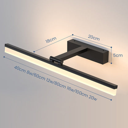 Black Contemporary LED Mirror Bathroom Wall Light