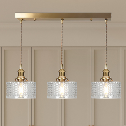 Vintage Cylinder Glass Pendant Light