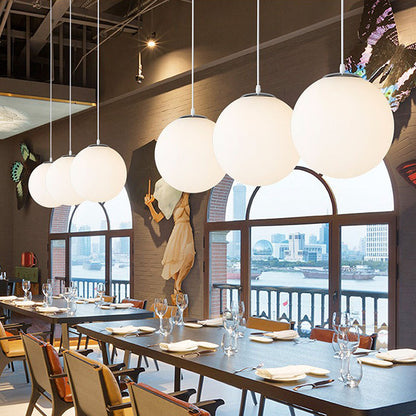 Simple Glass 1 Head Restaurant Pendant Light