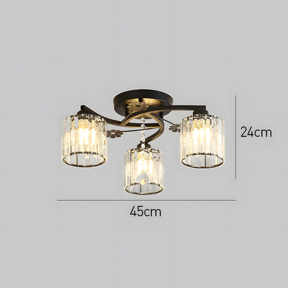 Crystal Luxury Semi Flush Ceiling Light