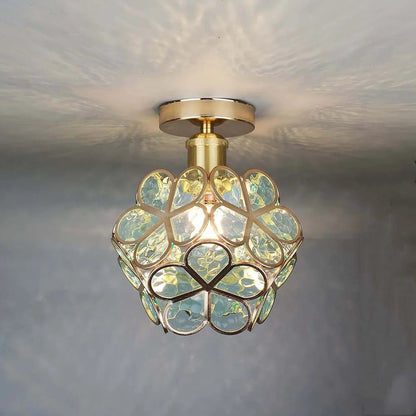 Flowers Style Glass Ceiling Hallway Lighting