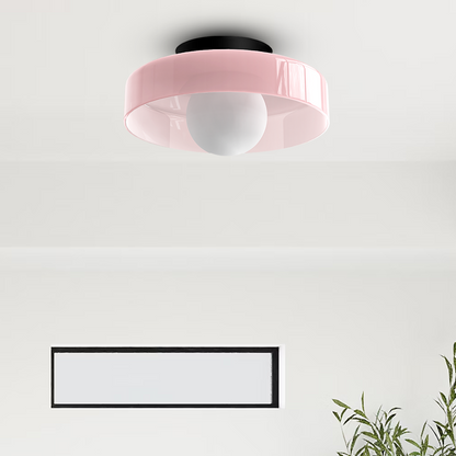 Modern Round Glass Flush Mount Kitchen Ceiling Light