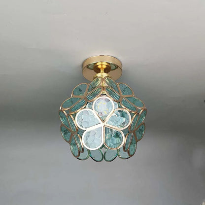 Flowers Style Glass Ceiling Hallway Lighting