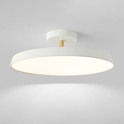 Minimalist White LED Semi-Flush Ceiling Light