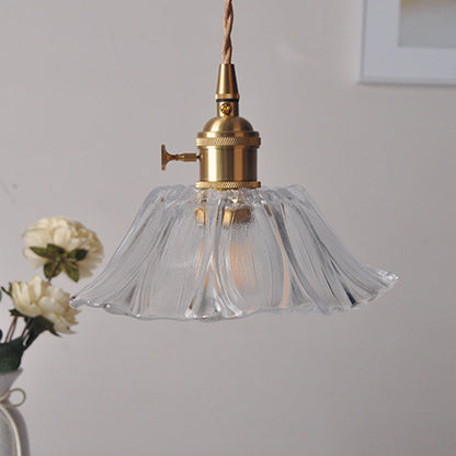 Retro Glass Flower Pendant Light For Dining Room