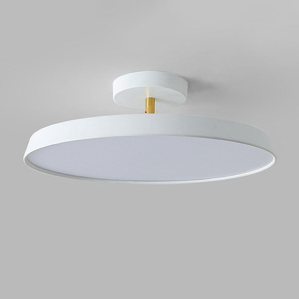 Minimalist White LED Semi-Flush Ceiling Light