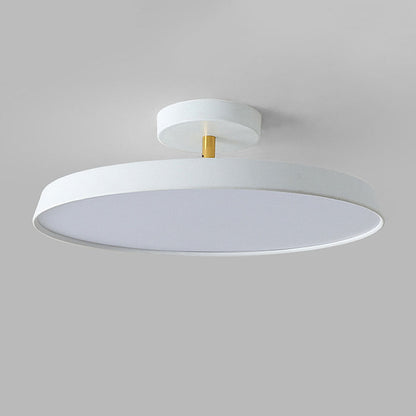 Minimalist White LED Semi-Flush Ceiling Light