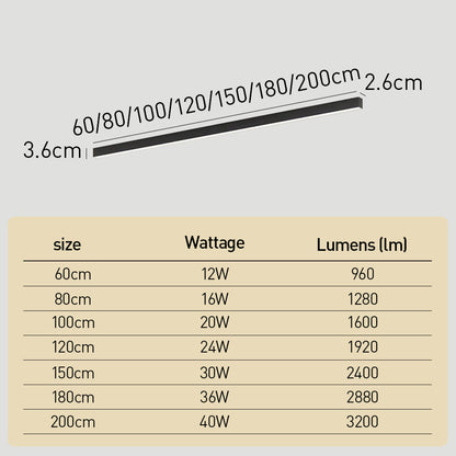 Contemporary Minimalist Long Strip LED Ceiling Lamp
