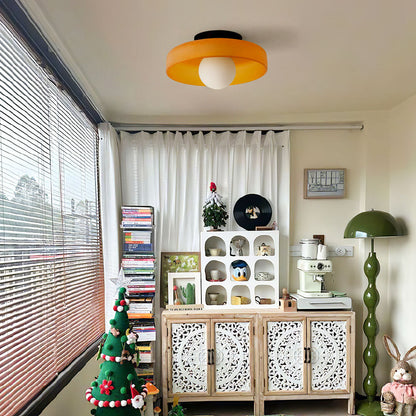 Modern Round Glass Flush Mount Ceiling Light