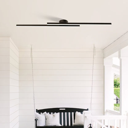Modern Aluminium Long Strip LED Semi Flush Ceiling Light
