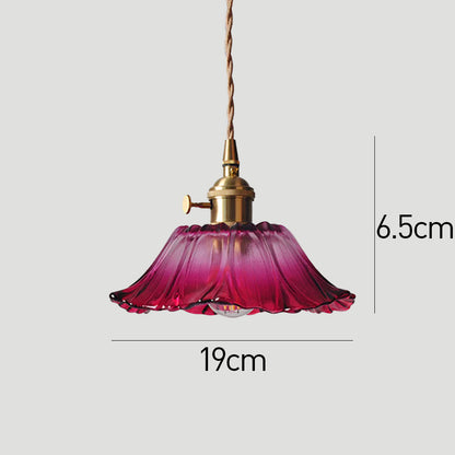 Retro Glass Flower Pendant Light For Dining Room