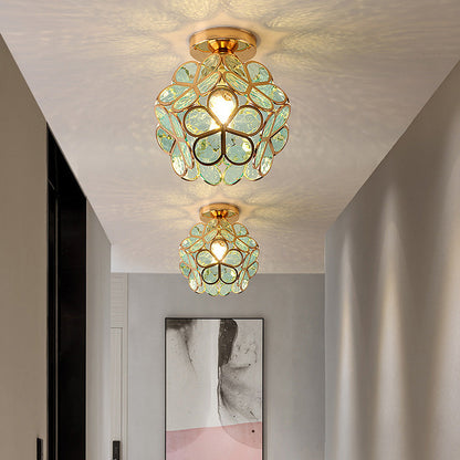 Flowers Style Glass Ceiling Hallway Lighting