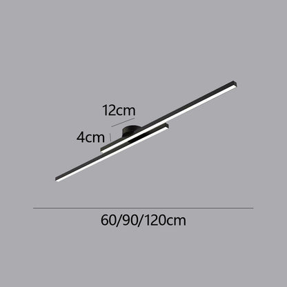 Modern Aluminium Long Strip LED Semi Flush Ceiling Light