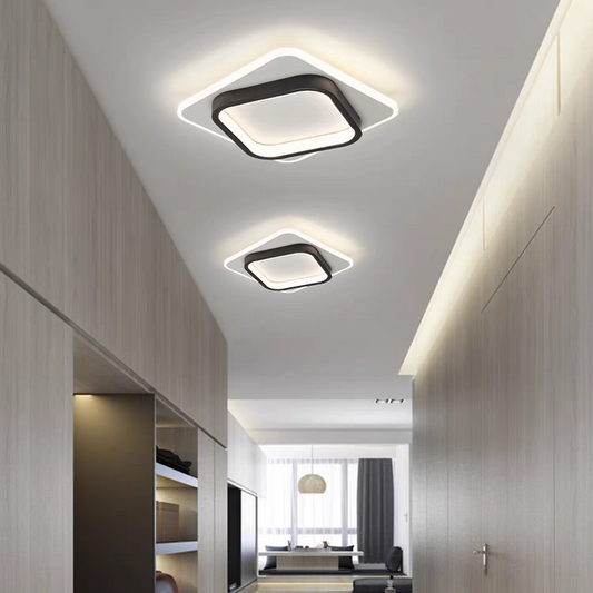 Gold Square LED Living Room Ceiling Light