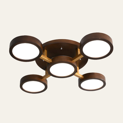 Iron Wood Modern LED Bedroom Ceiling Light