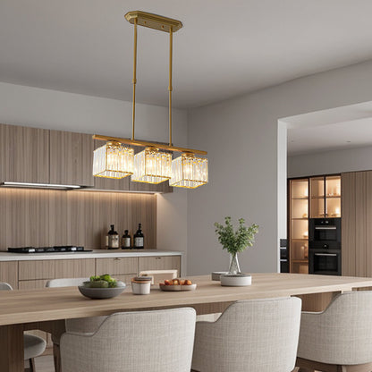 Nordic Multi Head Glass Island Chandelier