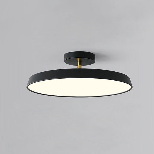 Minimalist White LED Semi-Flush Ceiling Light