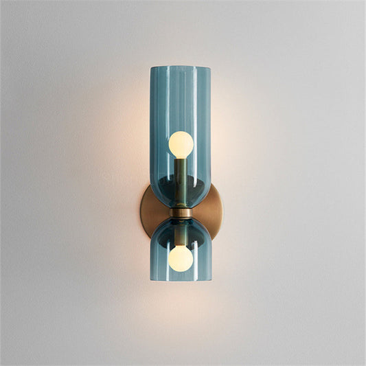 Glass Double Head Bedroom Wall Lamp LED Sconce
