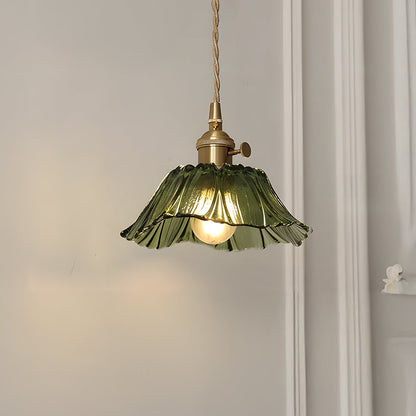 Retro Glass Flower Pendant Light For Dining Room