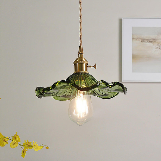 Stylish Hibiscus Flower Glass Pendant Light