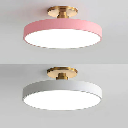 Minimalist Circular LED Semi Flush Ceiling Light