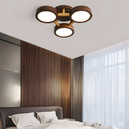 Iron Wood Modern LED Bedroom Ceiling Light