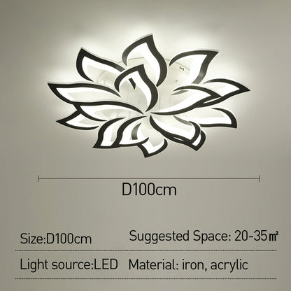 Modern Flower Shaped Metal LED Ceiling Light