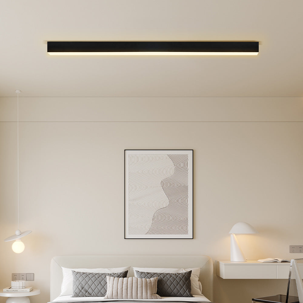 Black Sleek Long Strip Aluminum LED Ceiling Light
