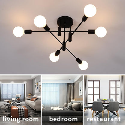 Modern Nordic Black Metal Ceiling Light