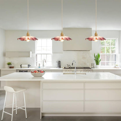 Retro Glass Flower Pendant Light For Dining Room