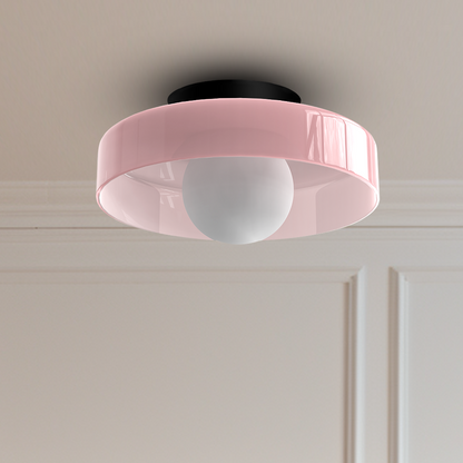 Modern Round Glass Flush Mount Ceiling Light