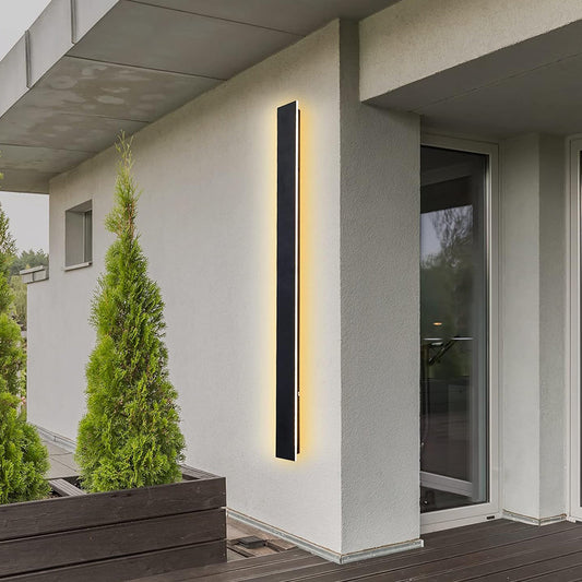 Industrial IP65 Modern Long Black Acrylic LED Outdoor Wall Lights