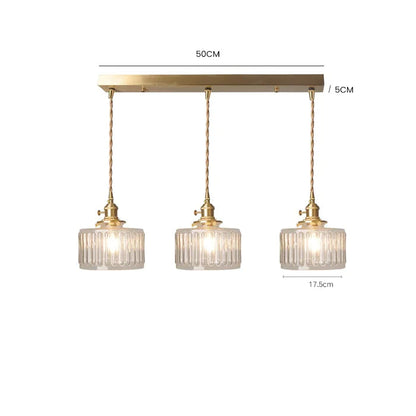 Vintage Cylinder Glass Pendant Light