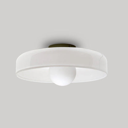 Modern Round Glass Flush Mount Ceiling Light