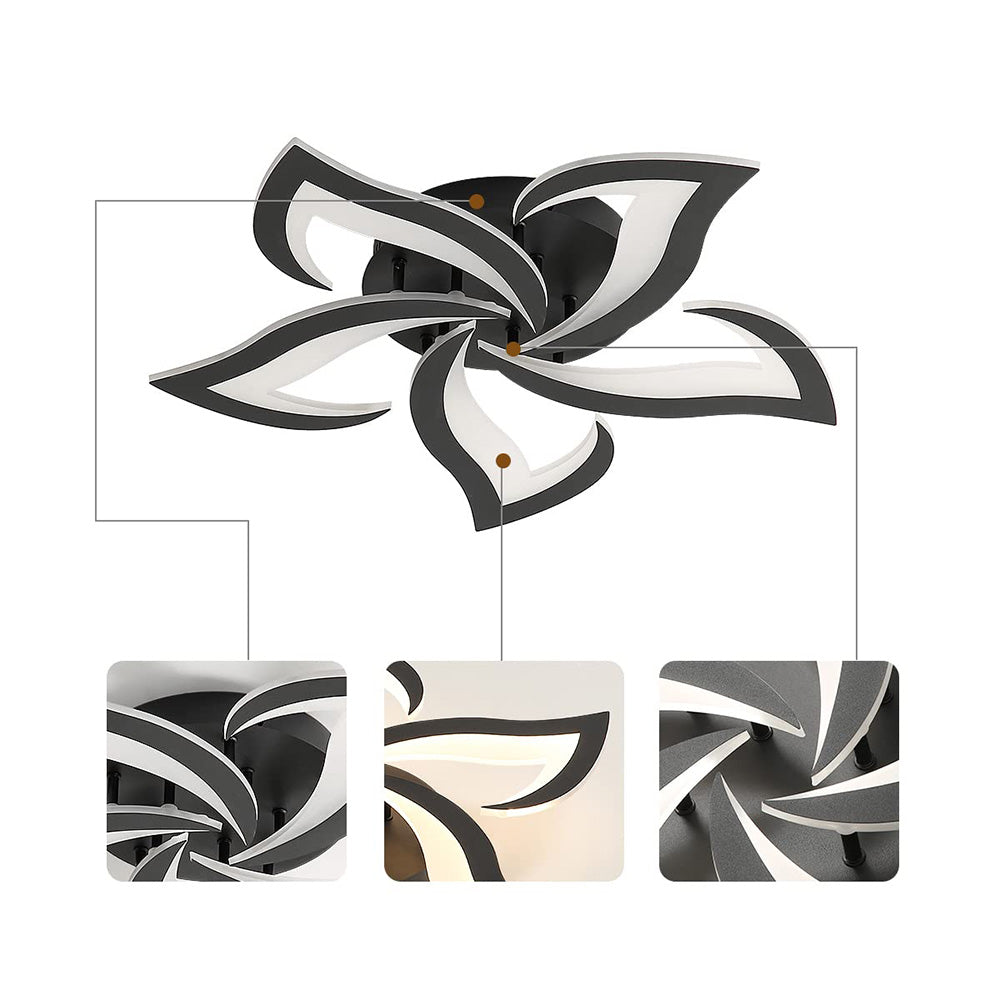 Modern Flower Shaped Metal LED Ceiling Light
